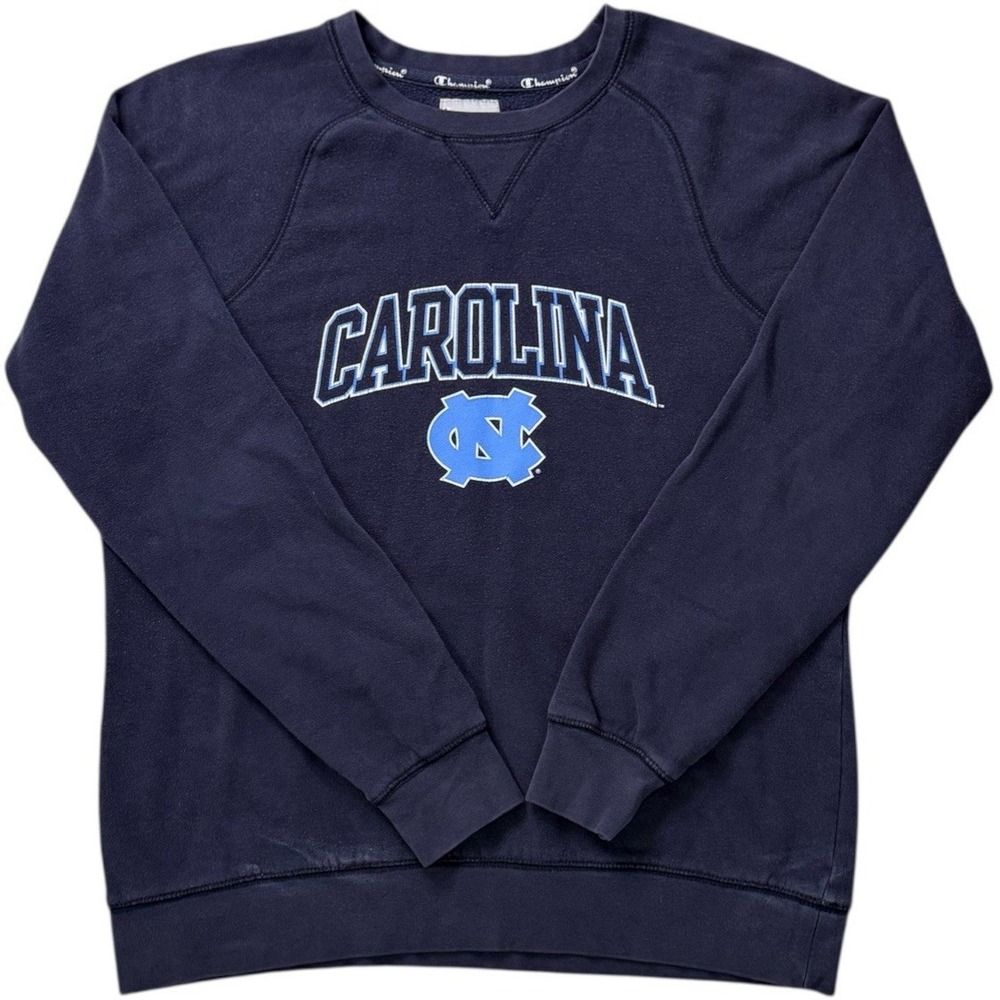 Champion University Of North Carolina Tar‎ Heels Navy Faded Crewneck Size L